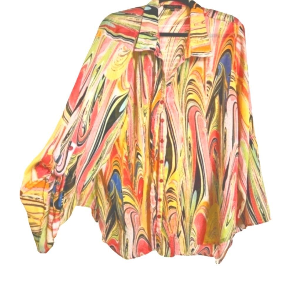 Melissa Paige Pshycadelic Design 1970 Inspired Button Down Shirt. - Picture 7 of 7